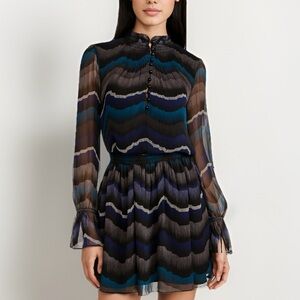 DVF Kelley Dress Size 10 – Silk Blend, Preppy, Classic Print Designer Glam Retro